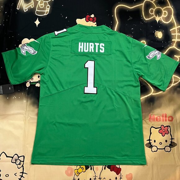 NFL Jalen Hurts #1 Philadelphia Eagles Kelly Green Jersey - Picture 5 of 6